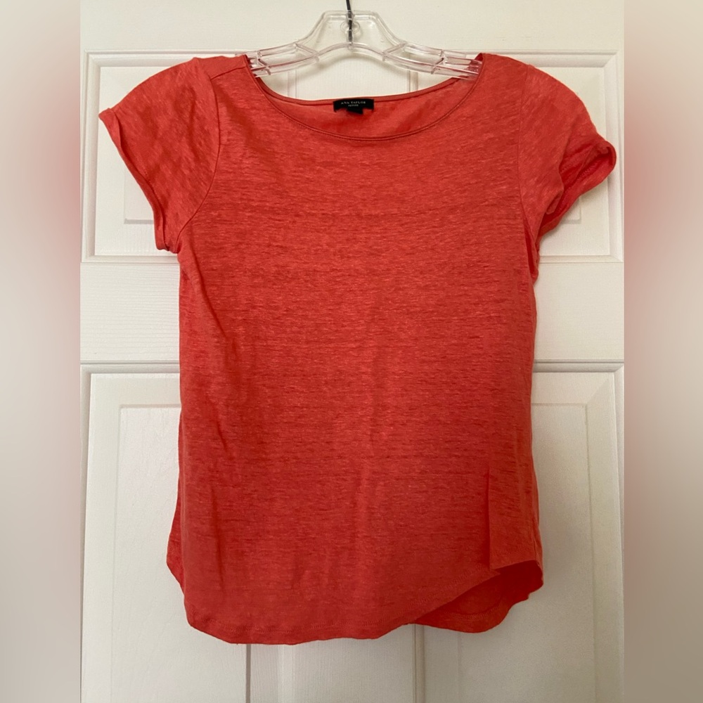 Ann Taylor Orange Linen Top